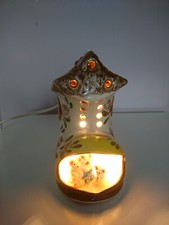 DEREK FOWLER RARE TEDDY BEARS IN BOOT VTG 70'S CERAMIC NURSERY NIGHLIGHT BHS