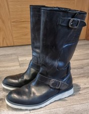 G-Star Gstar Raw Real Leather Calf  High Biker Boots Size UK 6 EU 39  (A)