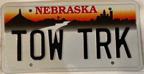Tow truck license plate - truck,