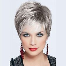 Classic Synthetic Hair Wigs Women Ladies Wig Short Straight Silver Grey