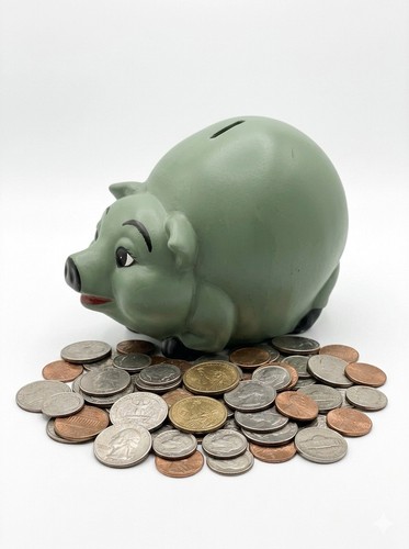 Piggy bank ceramic chalk - bank, chalk-ware