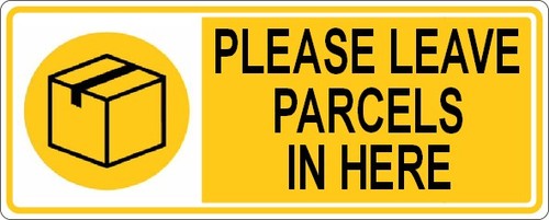Please leave parcels here - in,