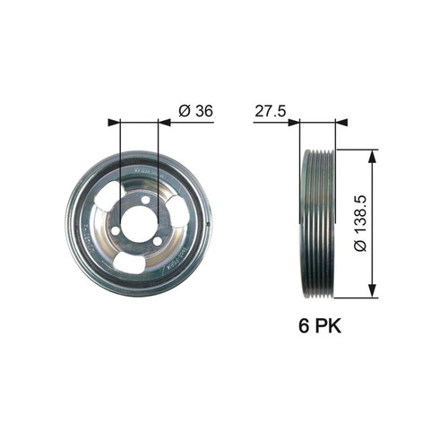 Gates crank shaft belt pulley - crank,