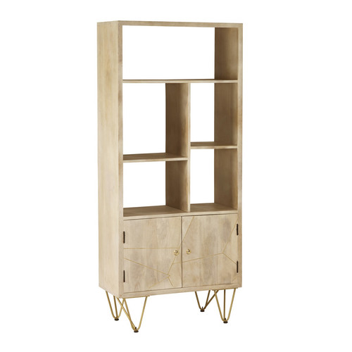Bookcase solid wood brown - bookcase,