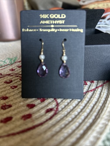 14k yellow gold amethyst - yellow, and