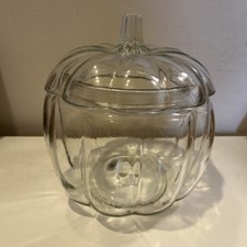 Glass Pumpkin Shaped Storage Jar With Lid For Halloween Treats ?