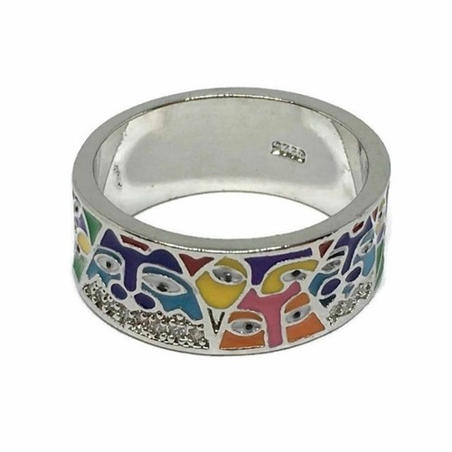 Art deco steel band ring - art,