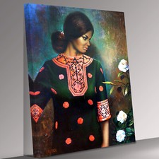 J H LYNCH  woman with flowers