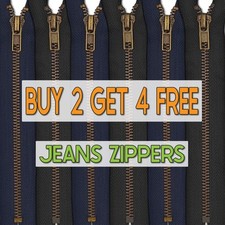 BUY 2 GET 4 FREE Jeans Zipper Close-End Antique Brass Metal Teeth Trousers Skirt
