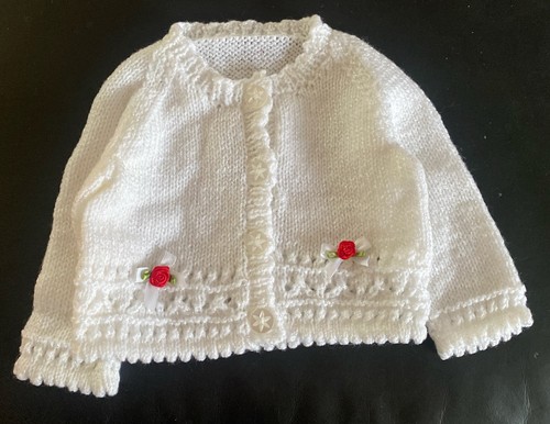 Hand knitted white - knitted, shimmer