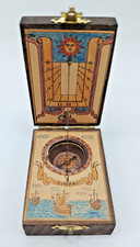 REPRODUCTION ANTIQUE 18TH CENTURY STYLE FOLDING POCKET COMPASS AND SUNDIAL
