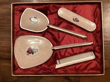 Vintage Lissco Dressing Table set - 4 piece (comb, mirror and 2 brushes) boxed
