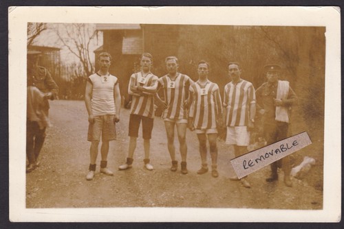 Antique rppc military football - military,