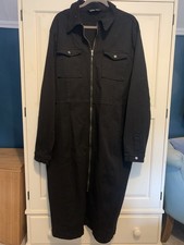 Long Tall Sally Zip Up Black Denim Dress Size 22