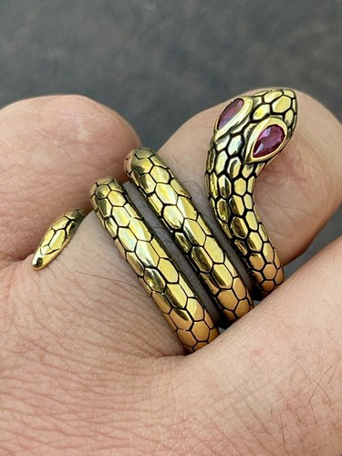 Snake ring 14k gold - ring, 925
