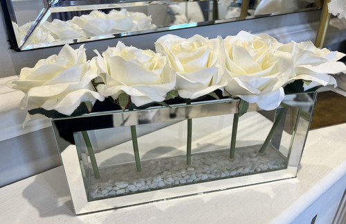 White roses arrangement in - x,