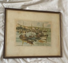 Boats At Sea Wooden Art Frame 1984