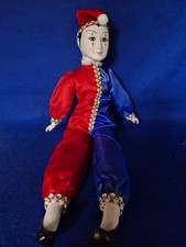 Vintage 1980/90’s  Pierrot Clown Style Porcelain Doll In Original Outfit.