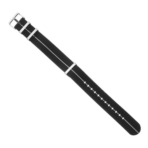 Black nylon watch wrist strap - black,