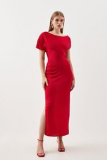 Karen Millen Jumper Maxi Dress XS in Red RRP £119