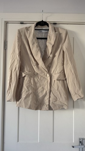 Zara beige double - beige, breasted