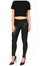 New Ladies Leggings PVC Leather Wet Look Low Waisted Pants Trousers Plus Sizes