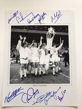 PETER LORIMER JACK CHARLTON NORMAN HUNTER 1972 FA CUP FINAL LEEDS UTD SIGNED X10