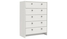 Seville 5 Drawer Chest - White