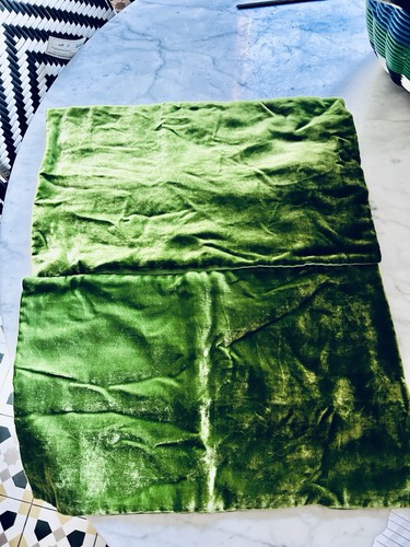 Zara home green velvet cushion - velvet,