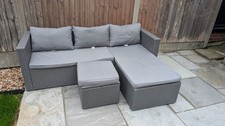 Grey Rattan Garden Sofa Set Outdoor Furniture