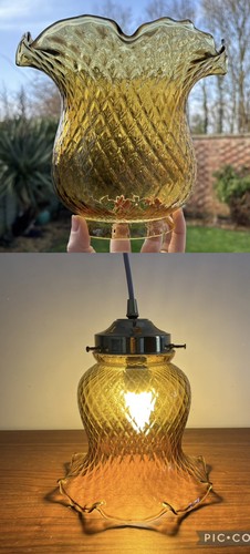 Antique glass gas lamp shade - glass,