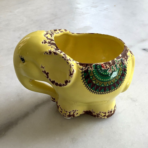Yellow elephant ceramic - elephant,