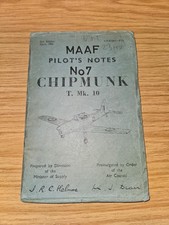 Post WW2 RAF Aircraft Aircrew Chipmunk Trainer Mk 10 Pilots Notes Manual AP4308A