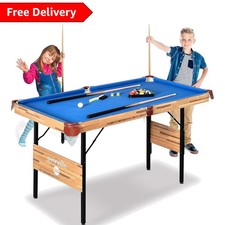 Foldable 138cm Pool Table - Complete Set with Cues, Balls & Accessories Included
