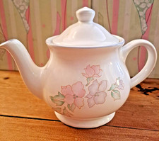 Sadler 'Romance', Pretty, White with Floral Design Teapot. 2 Cup+ Capacity