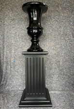 Pair large black - pair, urns