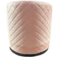DEFECTIVE Pink Quilted Velvet Pouffe Foot Stool Round Oval Ottoman Seat