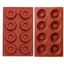 Silicone Donut Baking Moulds Pan Non-stick Mold for 8 Full Doughnuts Bagel Tray