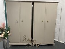 Professionally Painted Pair Of Stag Wardrobes In Cathedral Taupe