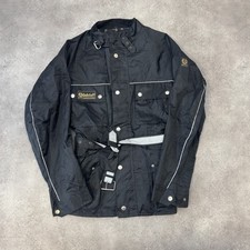 Belstaff Jacket Womens XL Vintage Motorcycle Nylon Moto Biker Bomber, Black