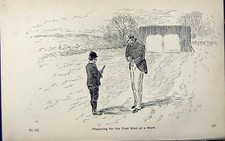 Antique Print Ref.816 1889 Art Shooting Charles Lancaster Hunting Birds Gun