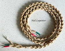 Ivory GPO telephone handset cord. Re terminated and cut to STD 43"