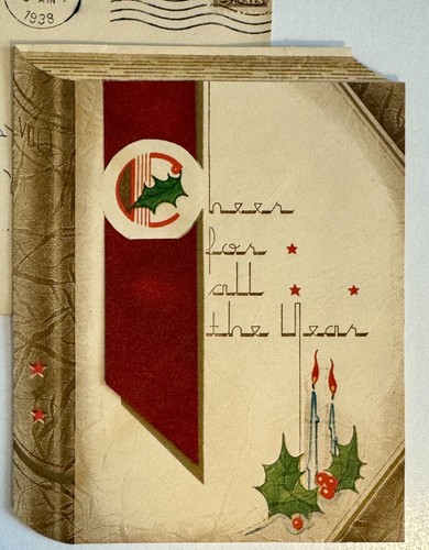 1938 greeting card christmas - 1938,