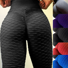 Women Push Up Yoga Pants Anti-Cellulite Leggings Gym Fitness Waffle Scrunch Pant
