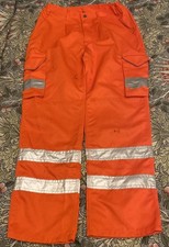 Leo workwear Hi Vis orange Trousers, Cargo Combat Work Trouser 36 tall
