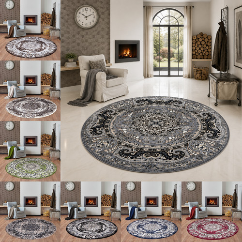 Round traditional area rug non - traditional,