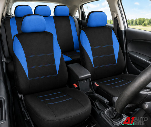 Blue front rear seat covers - blue,
