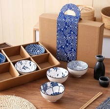 Japanese Chinese Style Rice Bowls Gift Set of 6- UK Seller