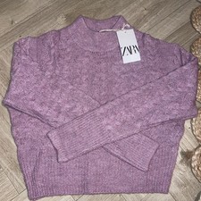 Zara pink Cable Knitted Jumper