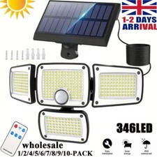 Solar Power LED Wall Light Security Outdoor Garden Flood Lamp PIR Motion Sensor
